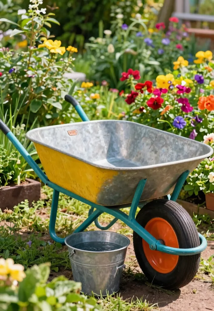 12 Outdoor Garden Sink Ideas That Don't Need a Plumber - 2. Wheelbarrow Garden Sink 1