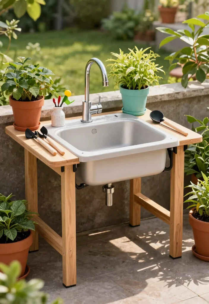 12 Outdoor Garden Sink Ideas That Don't Need a Plumber - 9. Foldable Portable Sink 1
