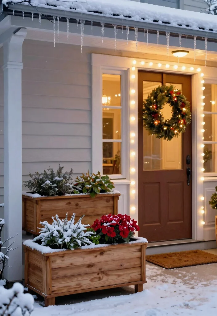 12 Planters for Front Porch Ideas That Survive Freezing Winters - 2. Stylish Wooden Planter Boxes 1