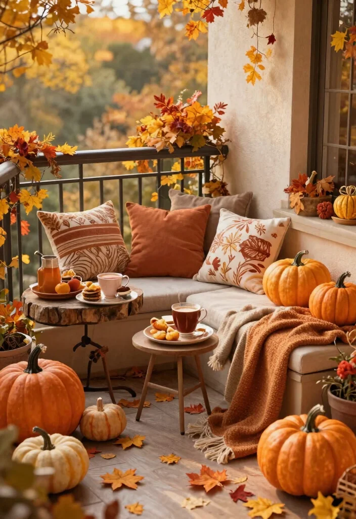 12 Small Balcony Decorating Ideas That Actually Leave Room to Sit - 12. Seasonal Decor Swaps 1