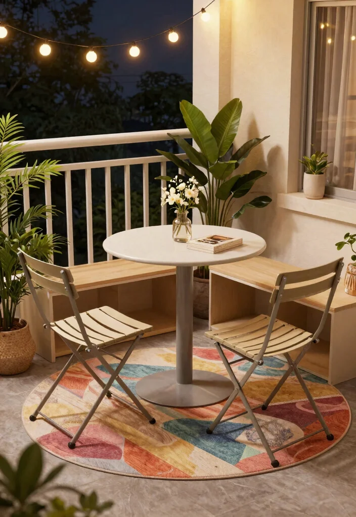 12 Small Balcony Decorating Ideas That Actually Leave Room to Sit - 2. Multi-Functional Furniture 1