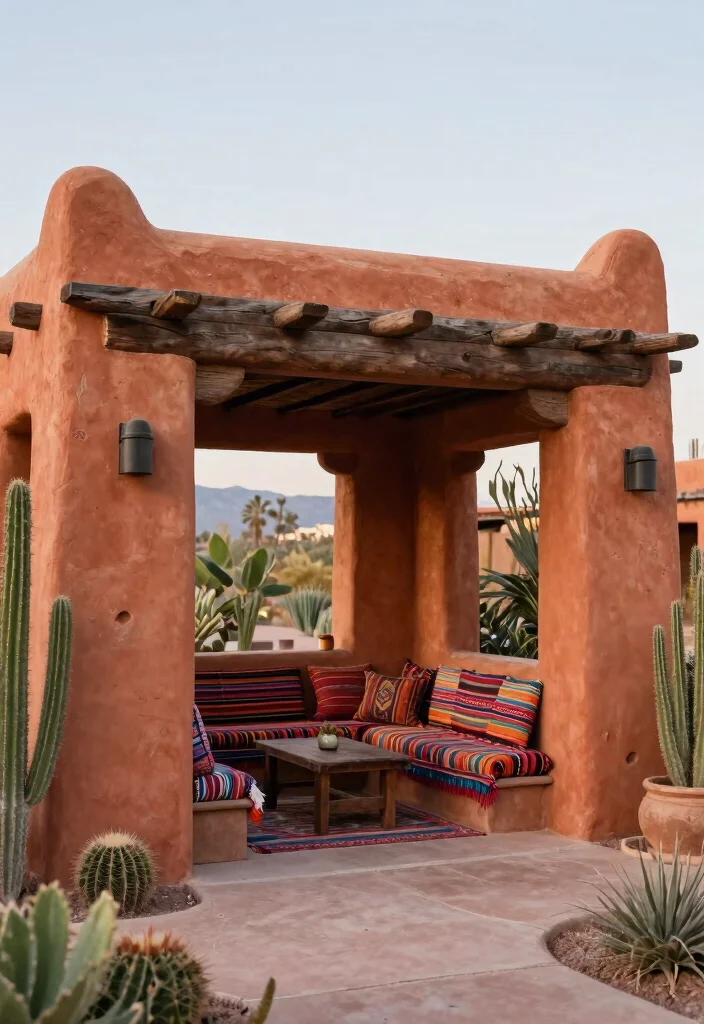 14 Backyard Gazebo Ideas That Provide Full Shade - 12. Southwestern-Style Gazebo 1