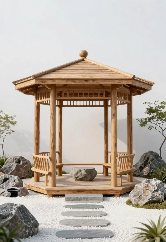 14 Backyard Gazebo Ideas That Provide Full Shade - 14. Zen Garden Gazebo 1