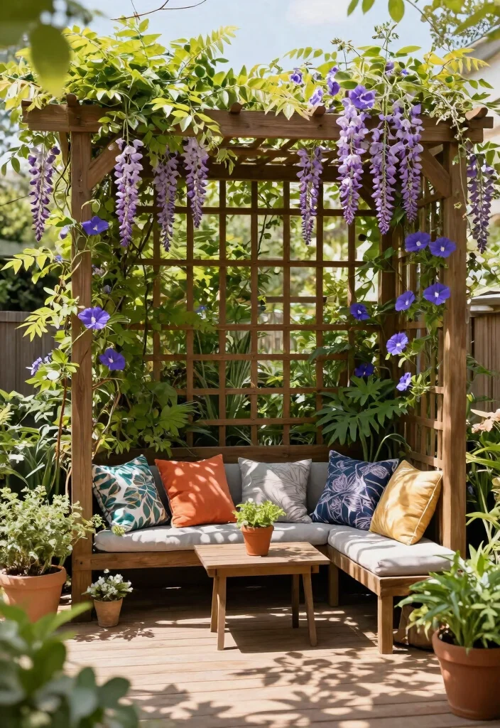 14 Decorating a Deck Ideas on a Budget That Last All Season - 12. DIY Garden Trellis 1