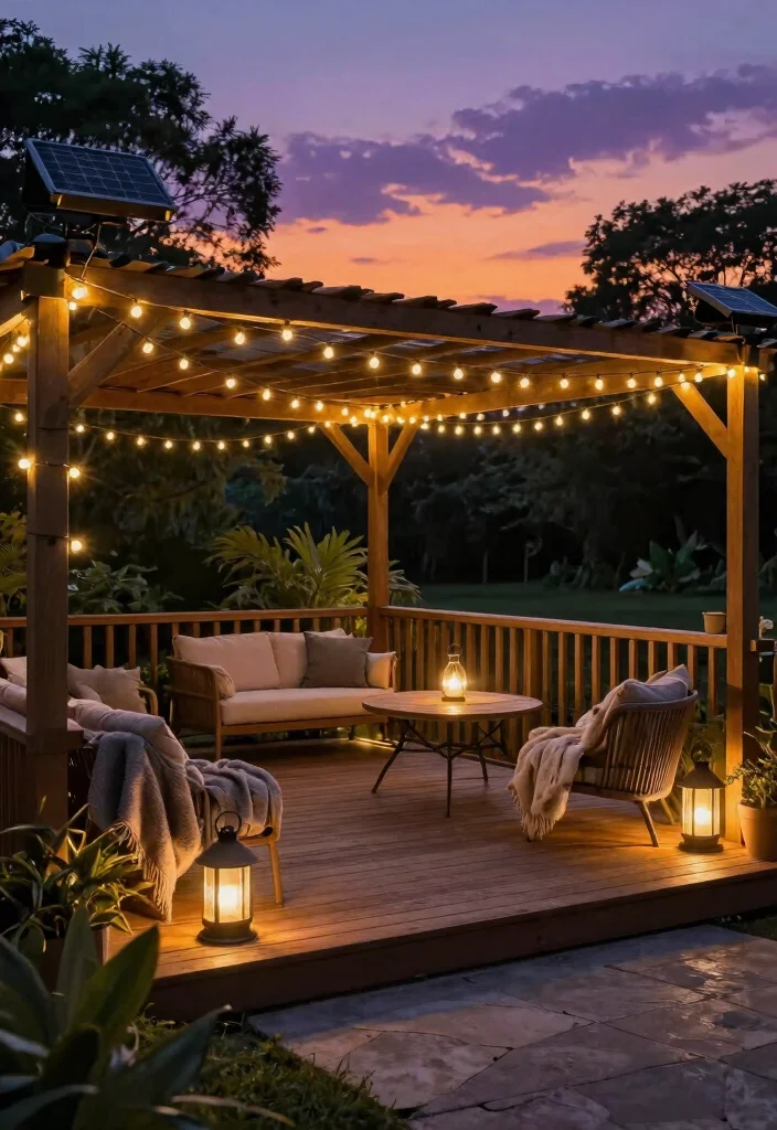 14 Decorating a Deck Ideas on a Budget That Last All Season - 3. Solar-Powered Lighting 1