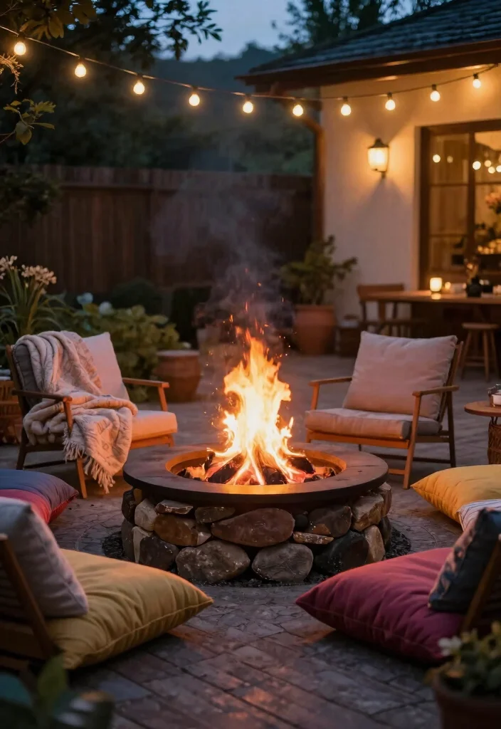 14 Decorating a Deck Ideas on a Budget That Last All Season - 9. Cozy Fire Pit Area 1