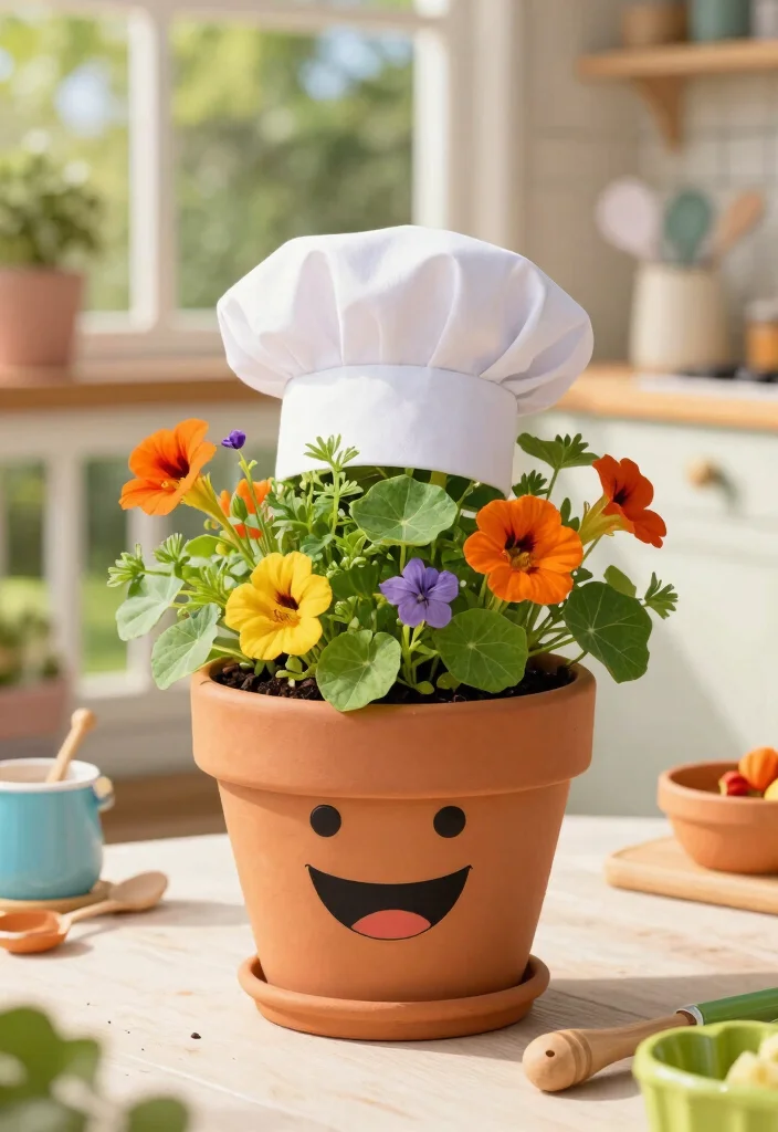 14 Face Flower Pots Ideas That Add Personality to Any Porch - 11. Cheeky Chef Planter 1