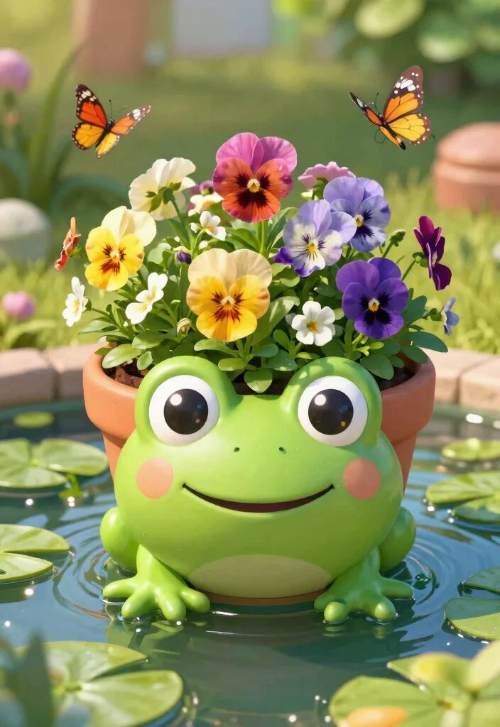 14 Face Flower Pots Ideas That Add Personality to Any Porch - 3. Cheerful Frog Planter 1