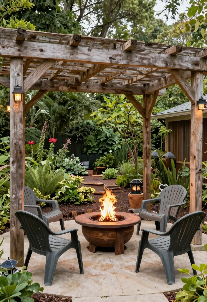 14 Fire Pit Pergola Ideas That Keep Smoke Out of Your Face - 10. Eco-Friendly Pergola 1