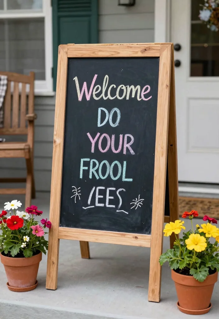 14 Front Porch Signs That Welcome Guests Without Looking Cluttered - 4. Chalkboard Welcome Sign 1