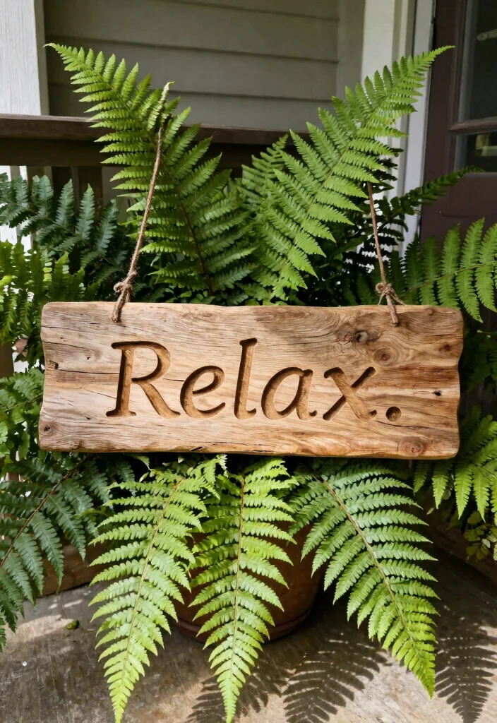 14 Front Porch Signs That Welcome Guests Without Looking Cluttered - 9. Nature-Inspired Signage 1
