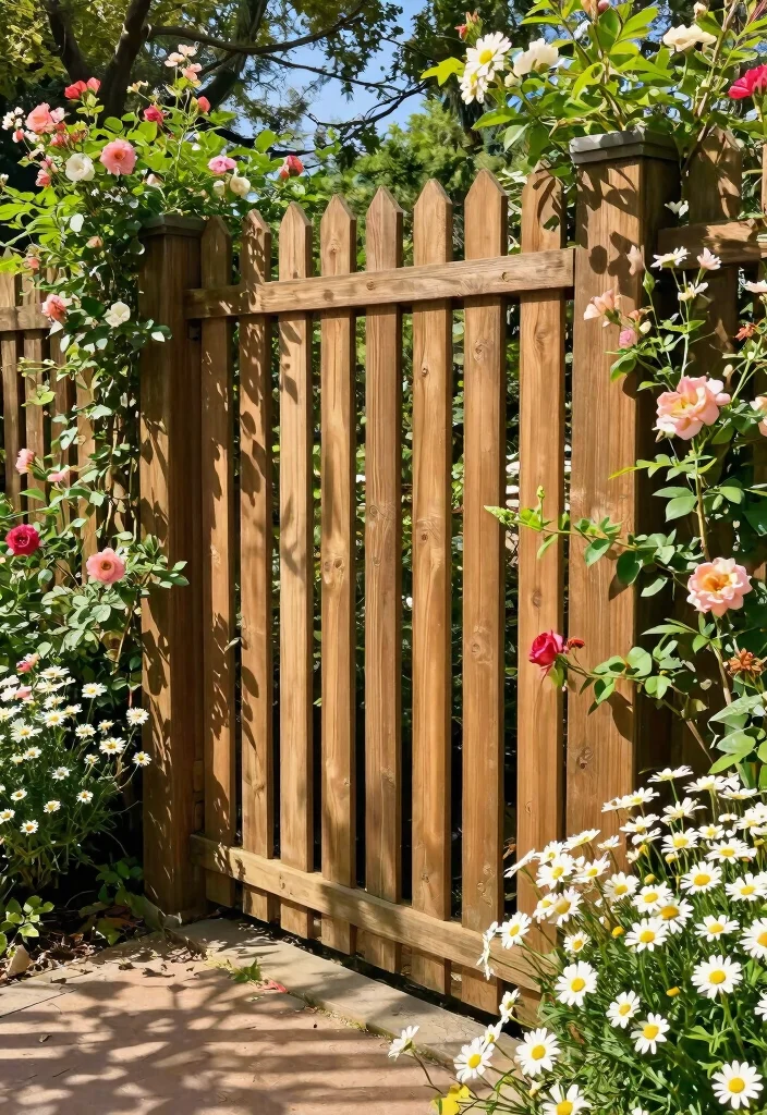14 Garden Fence Ideas That Keep Critters Out Without Blocking Sun - 1. Classic Wooden Palisade Fencing 1