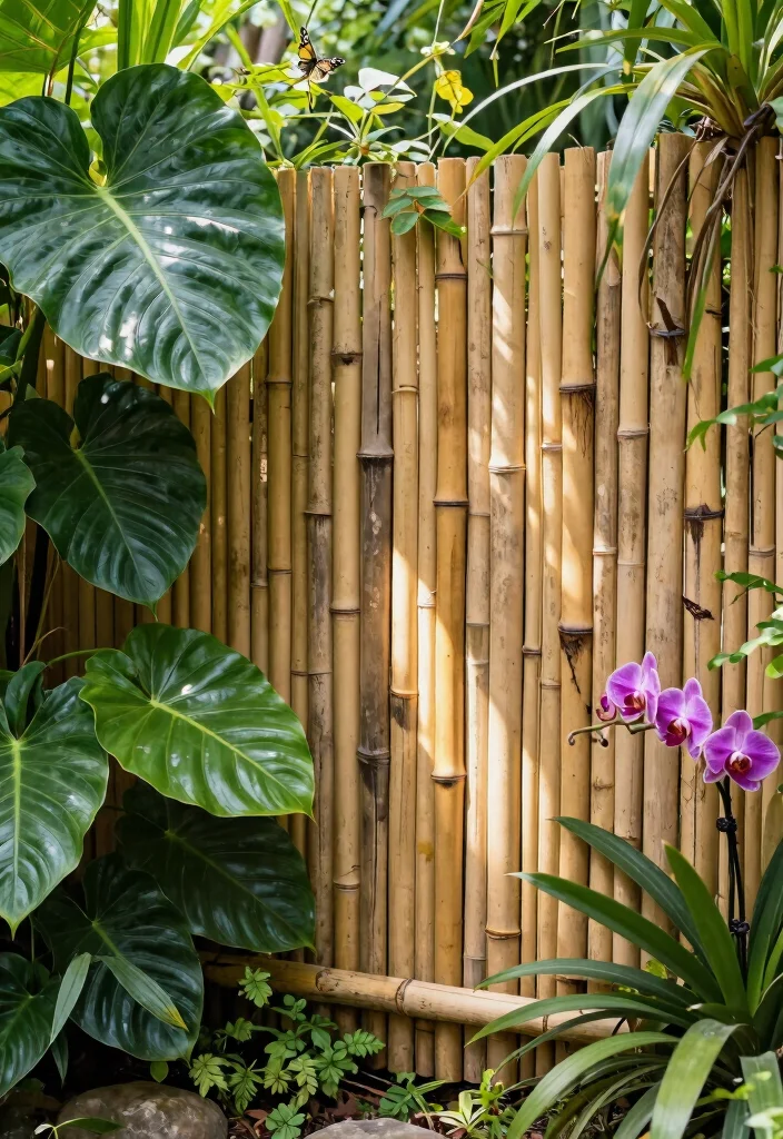 14 Garden Fence Ideas That Keep Critters Out Without Blocking Sun - 3. Natural Bamboo Fencing 1