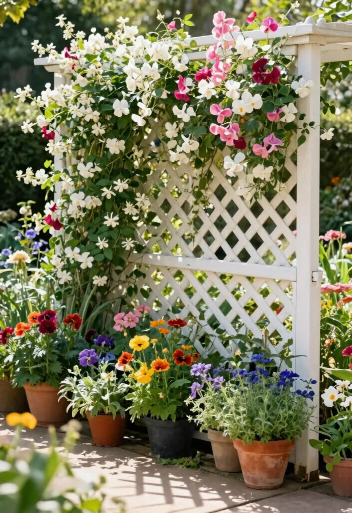 14 Garden Fence Ideas That Keep Critters Out Without Blocking Sun - 4. Lattice Fencing with Climbing Plants 1