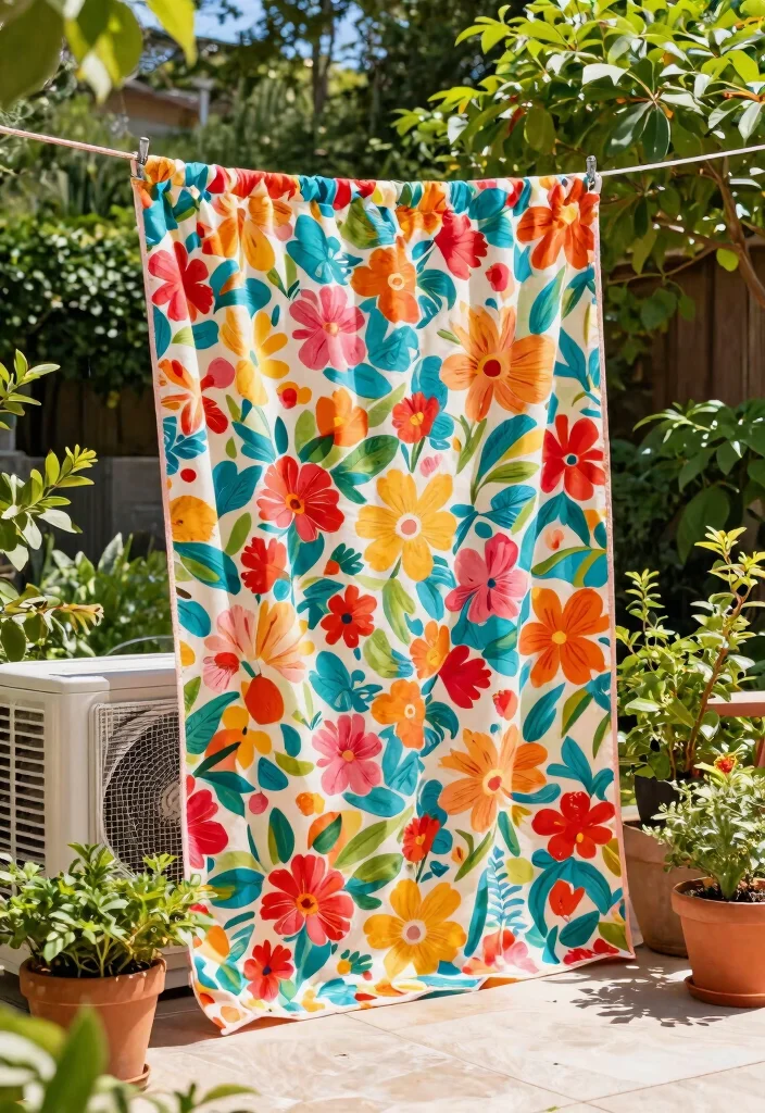 14 Outdoor AC Cover Ideas That Hide the Unit Without Blocking Airflow - 13. Outdoor Fabric Screen 1