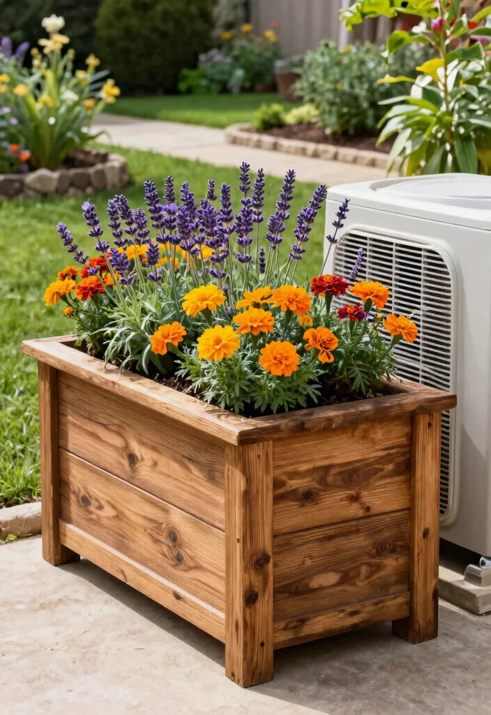 14 Outdoor AC Cover Ideas That Hide the Unit Without Blocking Airflow - 2. Planter Box Cover 1