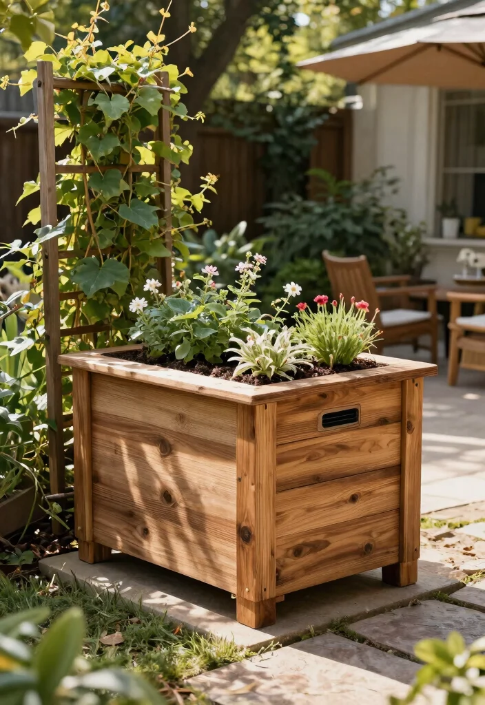 14 Outdoor AC Cover Ideas That Hide the Unit Without Blocking Airflow - 7. DIY Wooden Box Cover 1