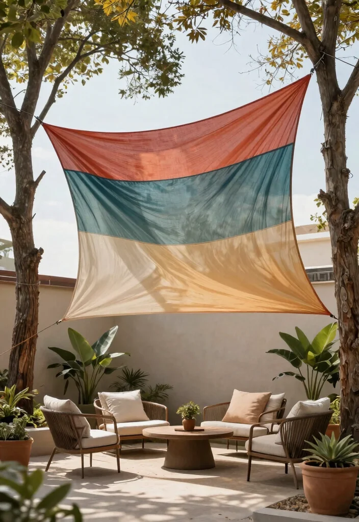 14 Patio Shade Ideas That Don't Require Permanent Installation - 3. DIY Shade Sails 1