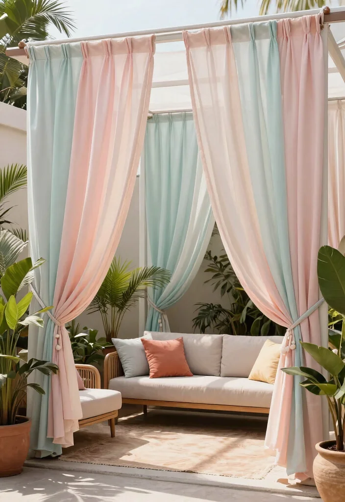 14 Patio Shade Ideas That Don't Require Permanent Installation - 5. Stylish Outdoor Curtains 1