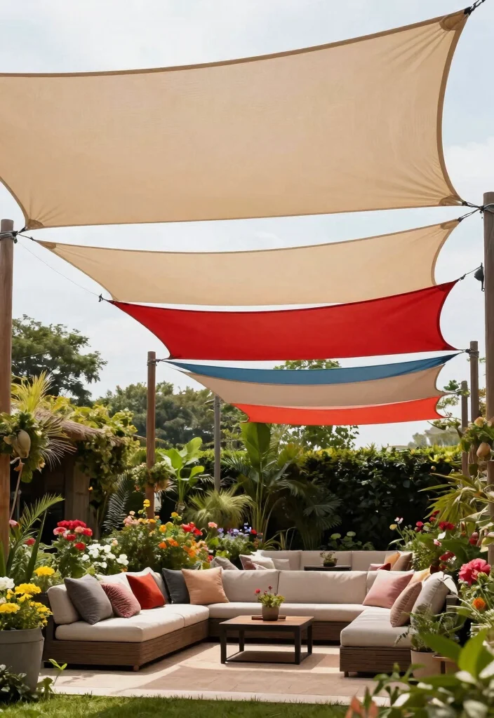 14 Sail Shades for Patio Ideas That Stay Taut in Wind - 3. Layered Look 1