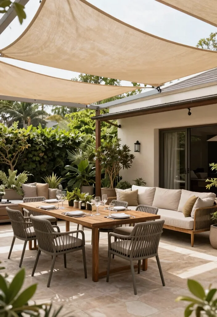 14 Sail Shades for Patio Ideas That Stay Taut in Wind - 7. Multi-Functional Spaces 1