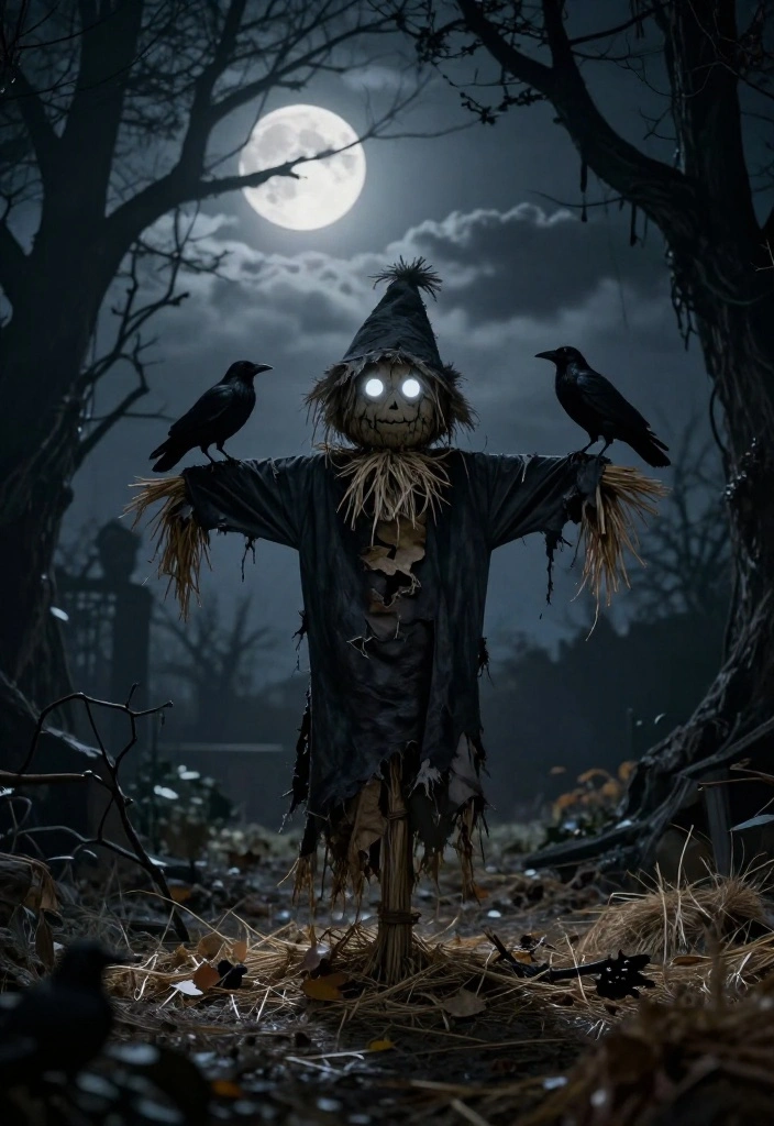 14 Scary Halloween Decorations for Outdoors That Actually Frighten Adults - 1. The Haunted Scarecrow 1