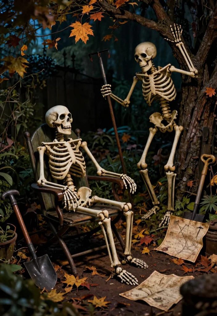 14 Scary Halloween Decorations for Outdoors That Actually Frighten Adults - 12. Sinister Skeletons 1