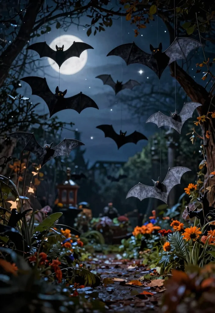 14 Scary Halloween Decorations for Outdoors That Actually Frighten Adults - 14. Bewitching Bat Displays 1