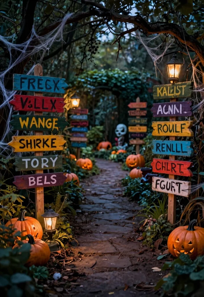 14 Scary Halloween Decorations for Outdoors That Actually Frighten Adults - 4. Sinister Yard Signs 1