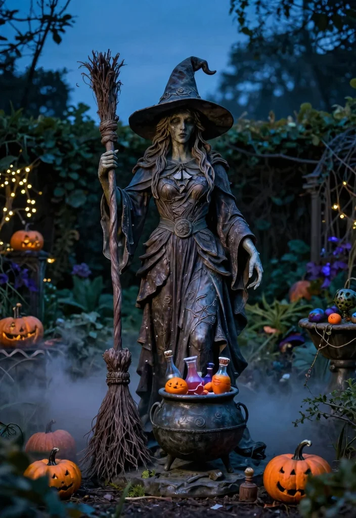 14 Scary Halloween Decorations for Outdoors That Actually Frighten Adults - 5. Wretched Witch Statues 1