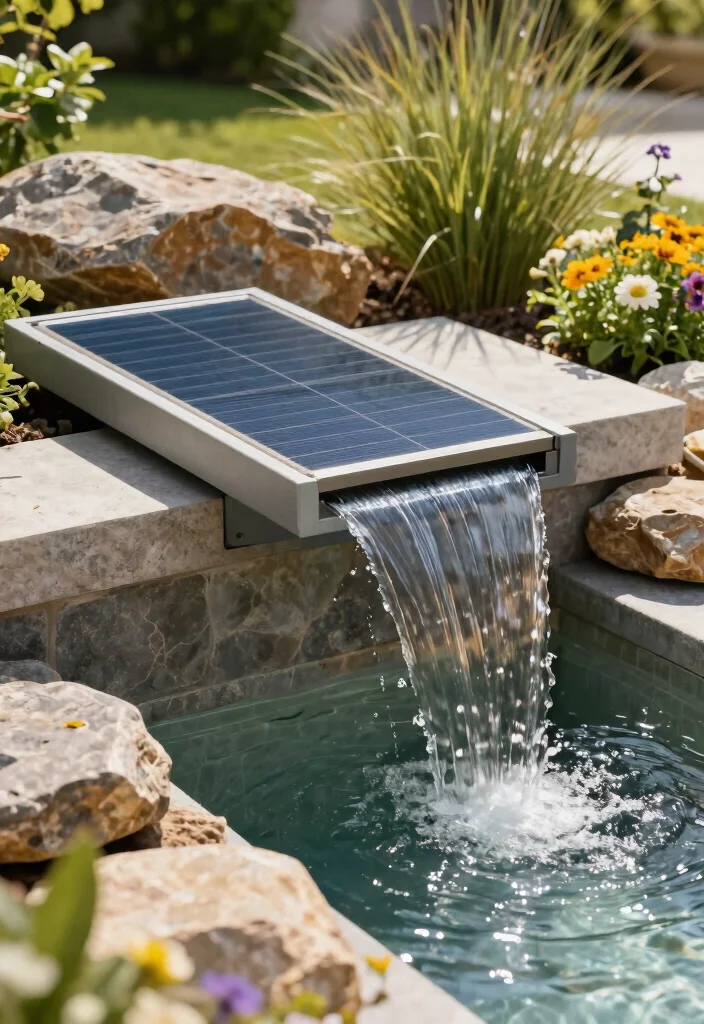 14 Solar Water Fountains Outdoor That Run Without Outlets - 11. Solar Spillway Fountain 1