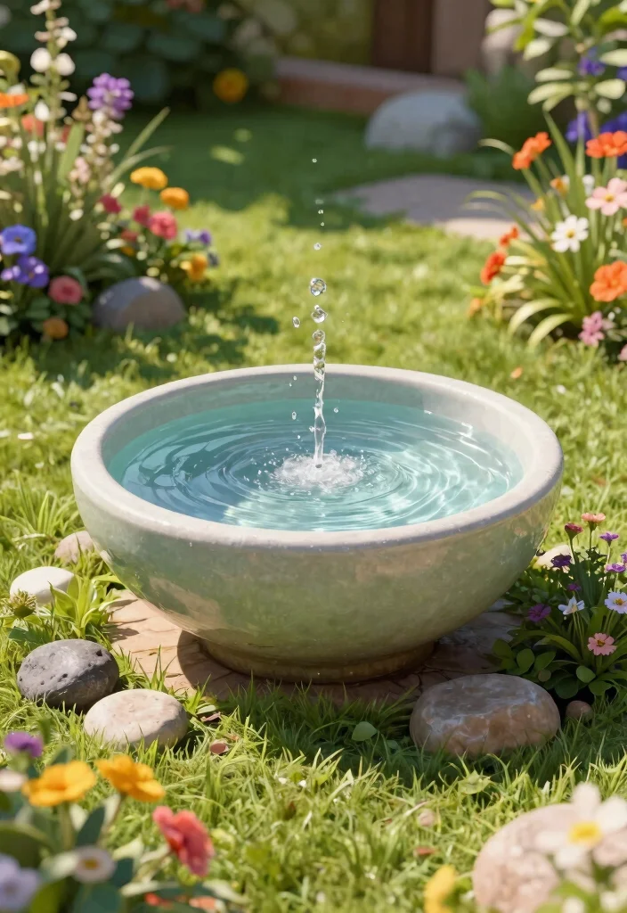 14 Solar Water Fountains Outdoor That Run Without Outlets - 12. Elegant Bowl Fountain 1