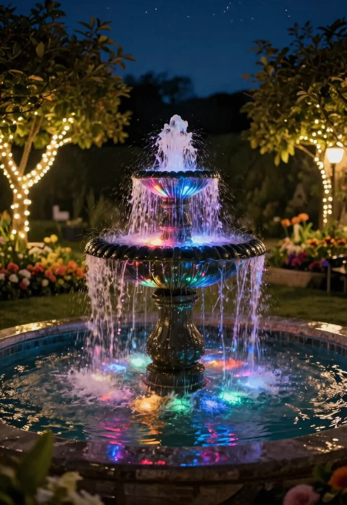 14 Solar Water Fountains Outdoor That Run Without Outlets - 5. Solar Fountain with LED Lights 1