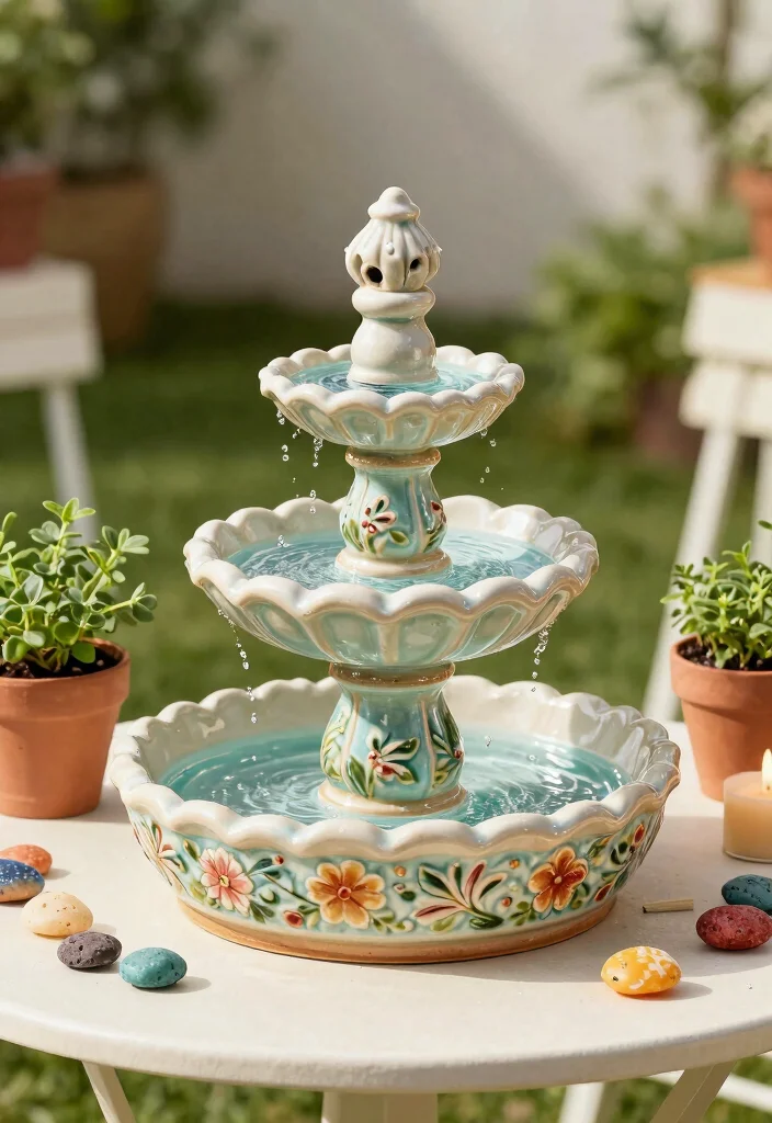 14 Solar Water Fountains Outdoor That Run Without Outlets - 6. Tabletop Solar Fountain 1