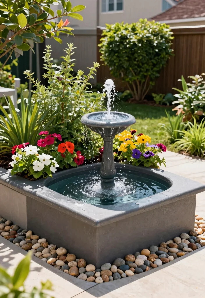 14 Solar Water Fountains Outdoor That Run Without Outlets - 9. Solar Fountain with Planter Box 1