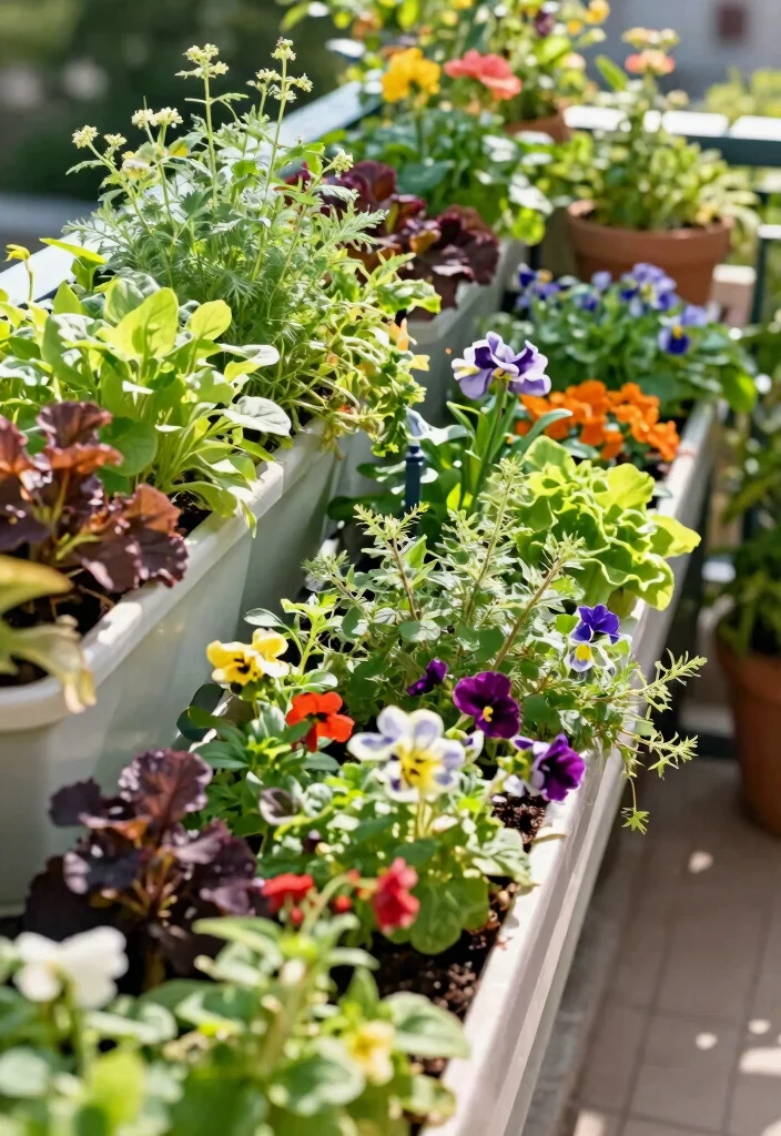 14 Trough Planter Ideas for Narrow Porches and Patios - 7. Mixed Plant Varieties 1