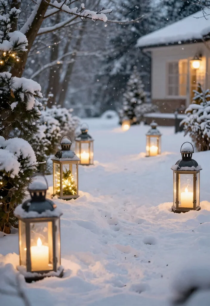 15 Backyard Christmas Decor Ideas That Withstand Winter Weather - 5. Holiday Lanterns 1