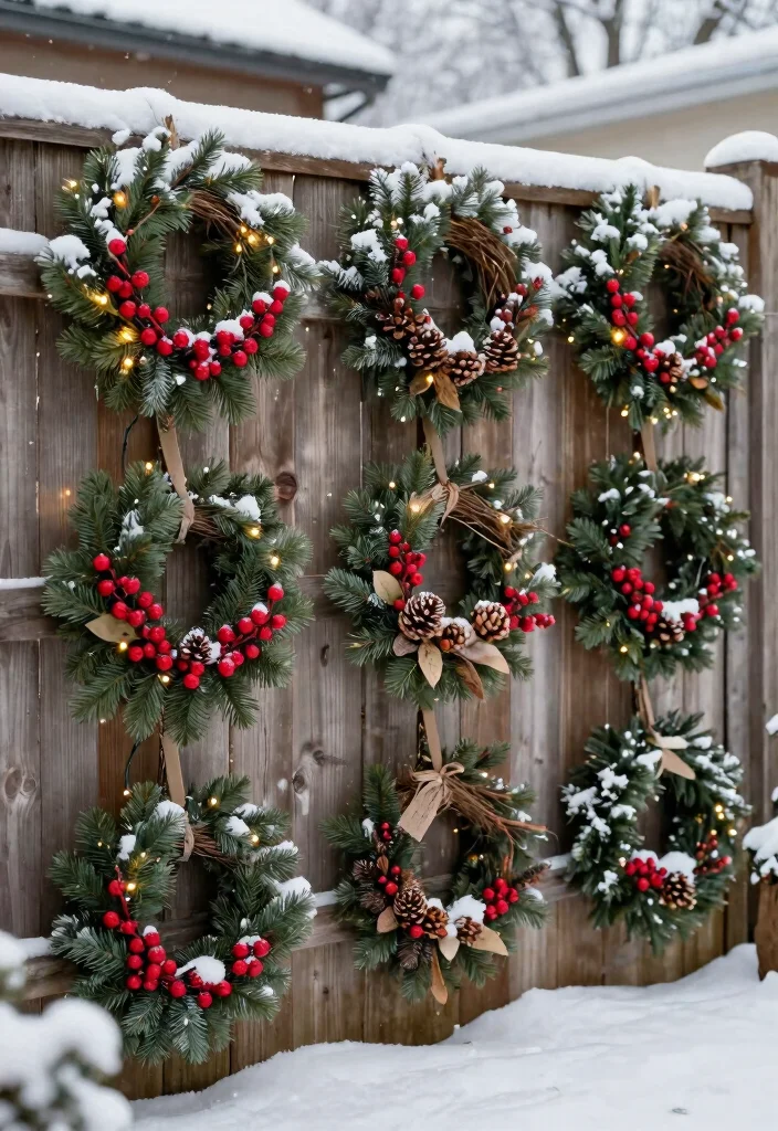 15 Backyard Christmas Decor Ideas That Withstand Winter Weather - 6. Winter-Themed Wreaths 1