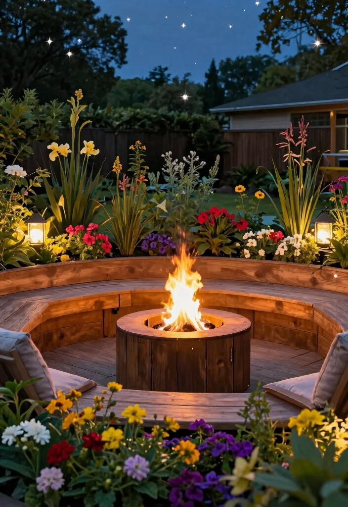 15 Easy Backyard Fire Pit Ideas You Can Build in a Weekend - 7. Fire Pit in a Raised Bed 1