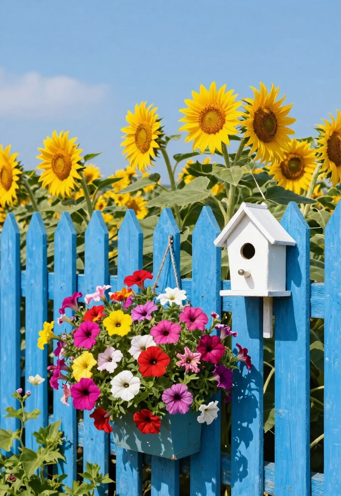 15 Fence Stain Colors That Hide Years of Weather Damage - 5. Bright Sky Blue 1