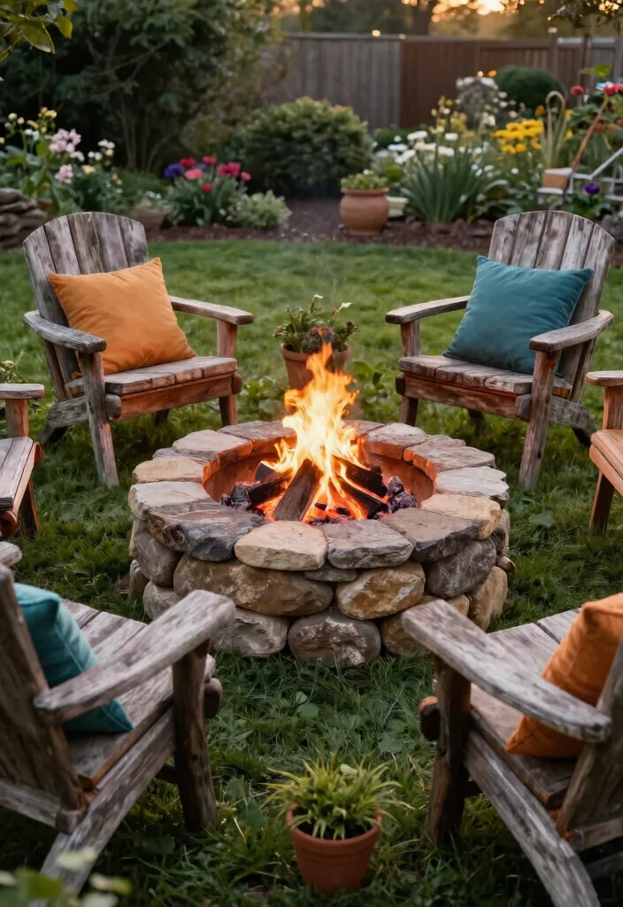 15 Fire Pit Backyard Ideas on a Budget for Small Yards - 1. DIY Stone Fire Pit 1
