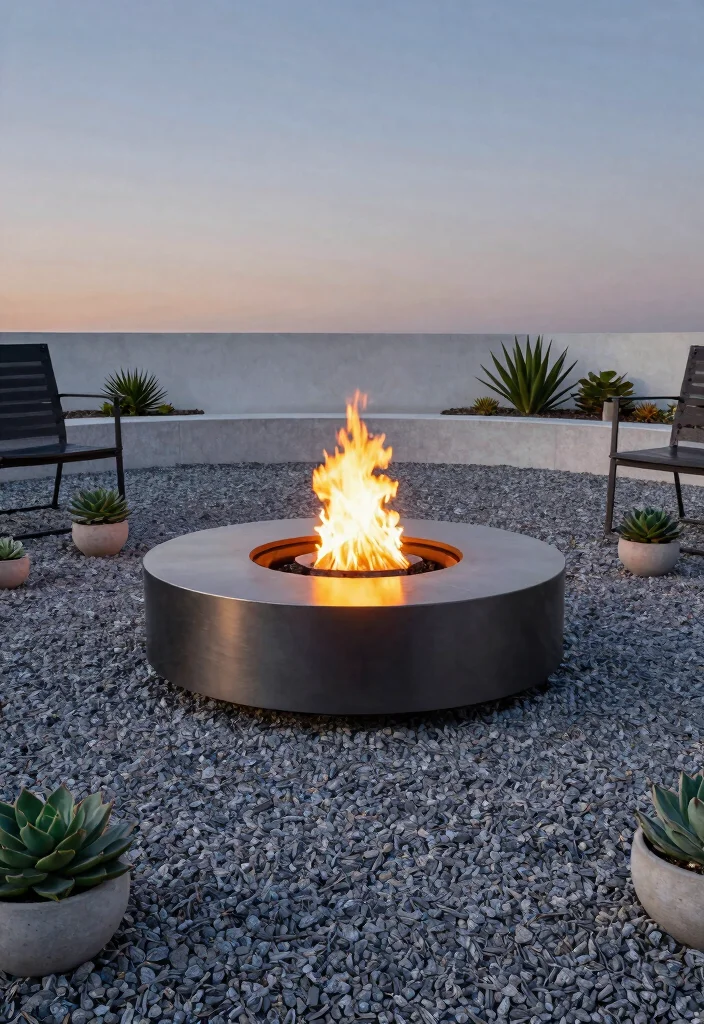 15 Fire Pit Backyard Ideas on a Budget for Small Yards - 3. Fire Pit with Gravel Surround 1