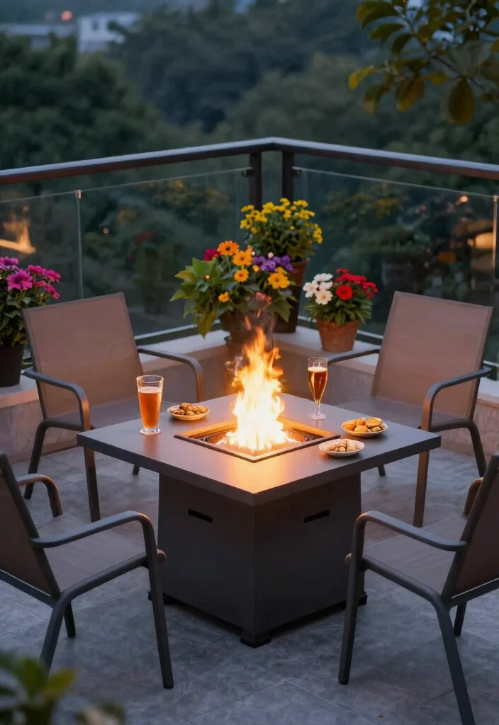 15 Fire Pit Backyard Ideas on a Budget for Small Yards - 5. Compact Fire Pit Table 1