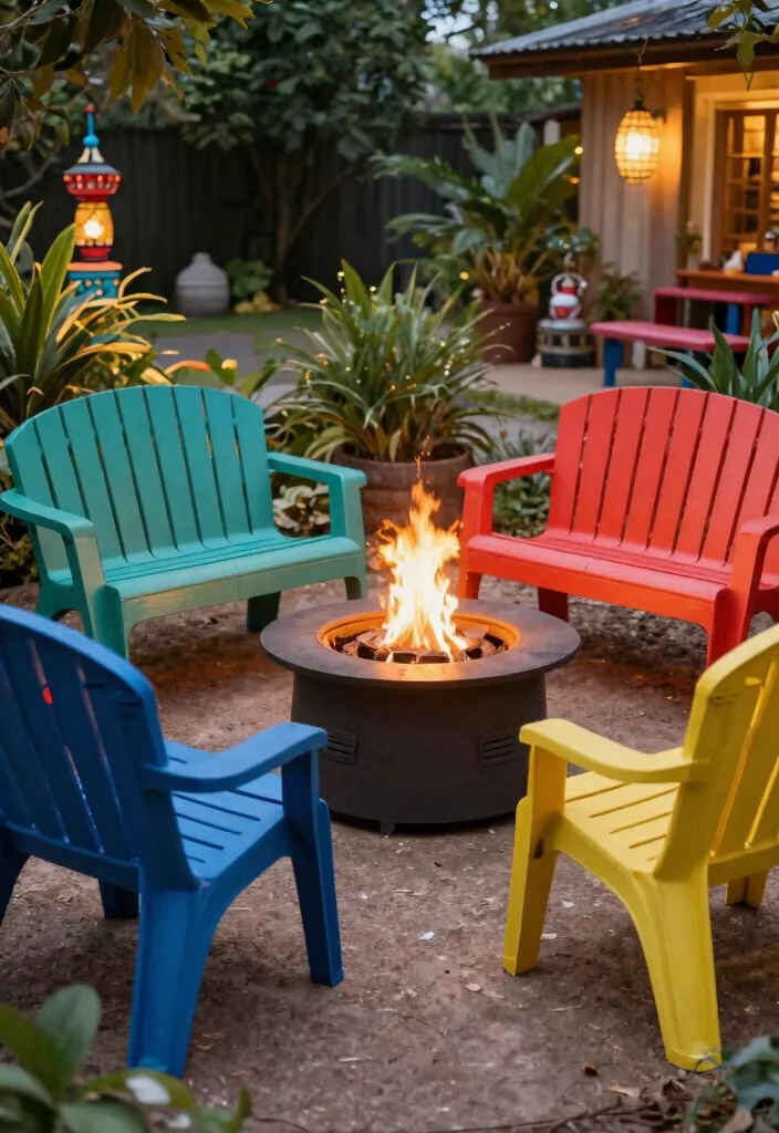 15 Fire Pit Bench Ideas That Seat More Than Two People - 12. Recycled Plastic Benches 1