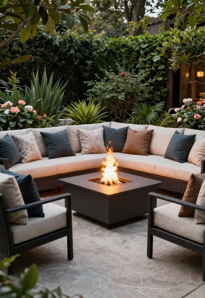 15 Fire Pit Bench Ideas That Seat More Than Two People - 14. Comfy Sofa Sets 1
