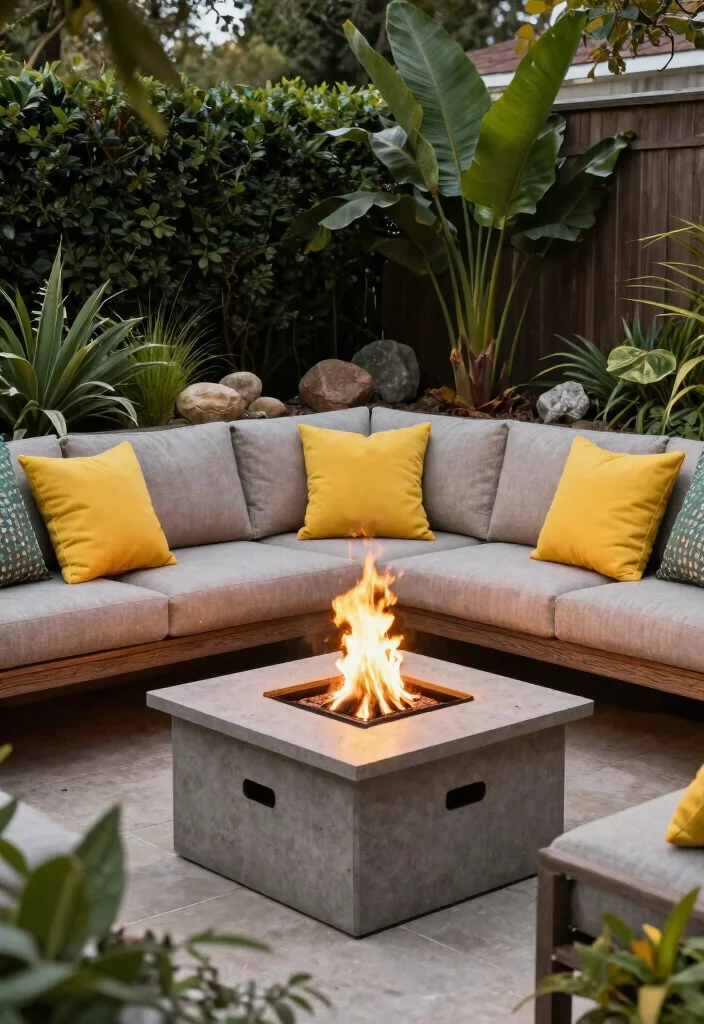 15 Fire Pit Bench Ideas That Seat More Than Two People - 7. Sectional Sofa Benches 1