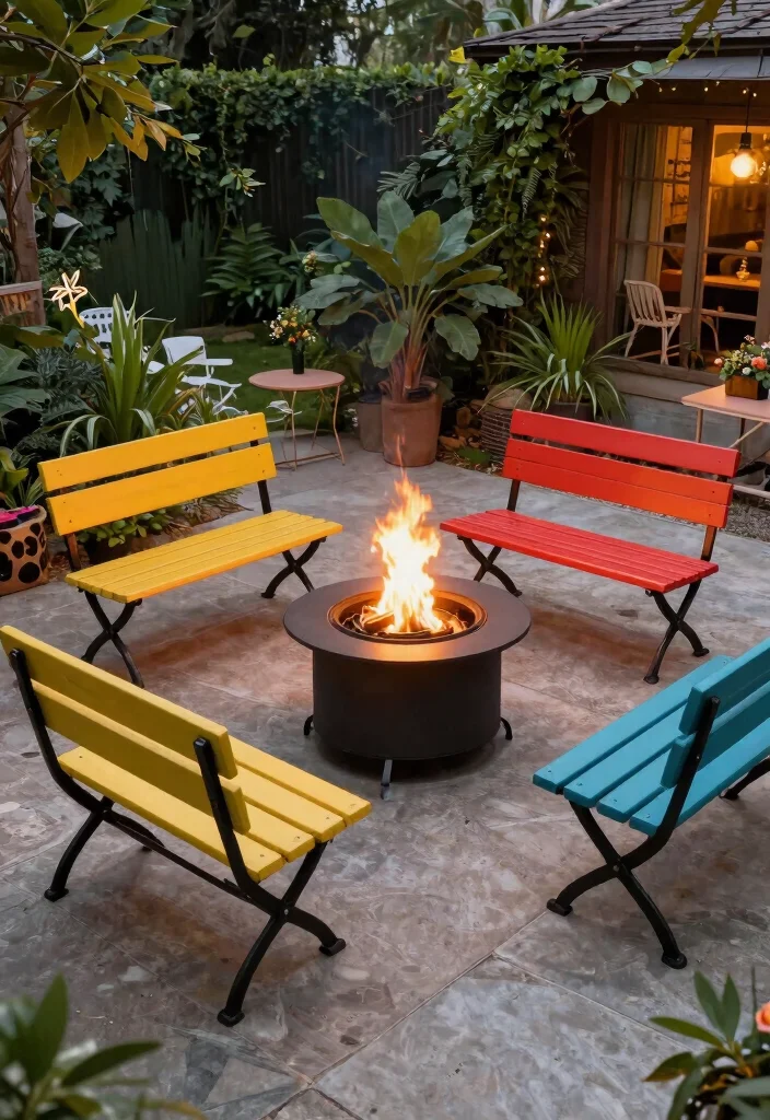 15 Fire Pit Bench Ideas That Seat More Than Two People - 9. Foldable Bench Options 1