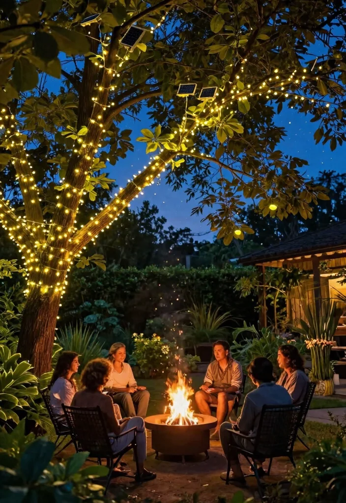 15 Fire Pit Lighting Ideas That Stay On Without Extension Cords - 10. Solar Firefly Lights 1