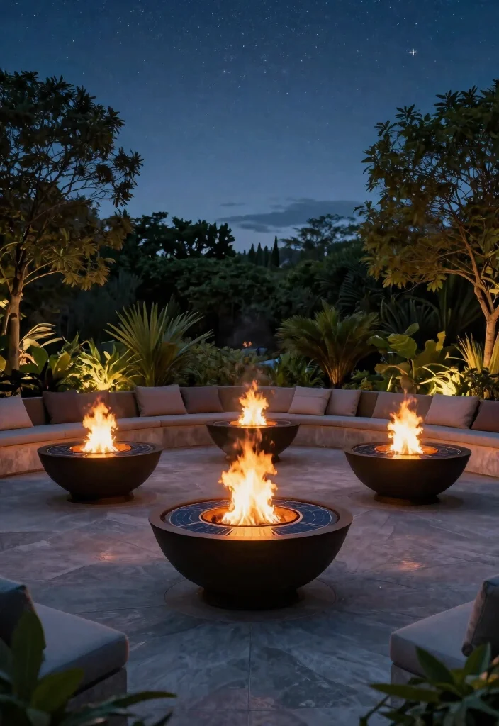 15 Fire Pit Lighting Ideas That Stay On Without Extension Cords - 5. Solar Fire Bowls 1