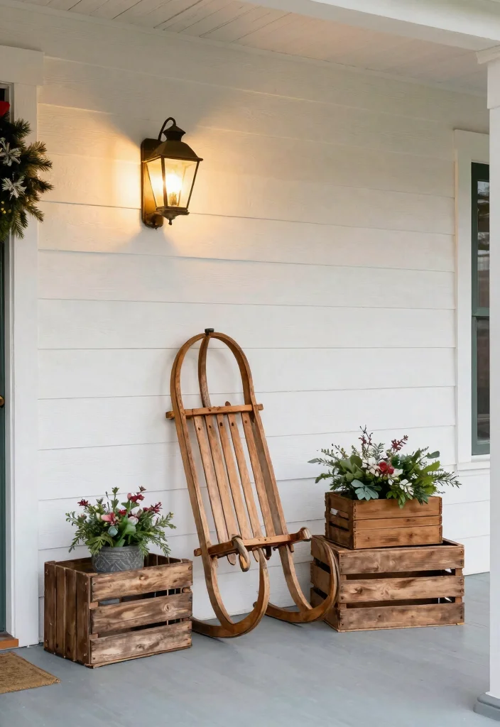 15 Front Porch Christmas Decor Ideas That Look Festive Not Cluttered - 11. Vintage Touches 1